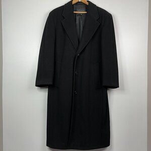 Profilo Studio Womens Wool Cashmere Blend Black Full Length Pea Coat EU40 USL